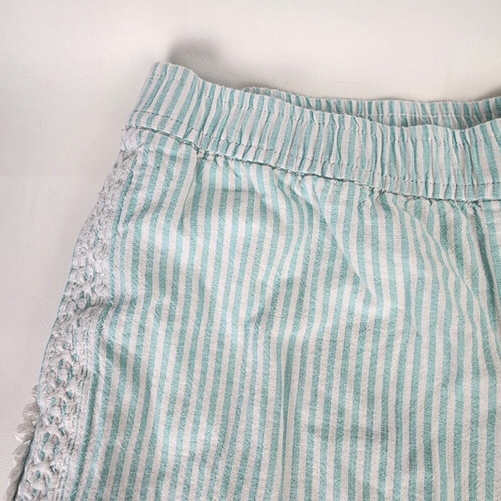 Vineyard Vines White Mint Striped Linen Shorts Embroider Pockets Pull On Small - Picture 7 of 10
